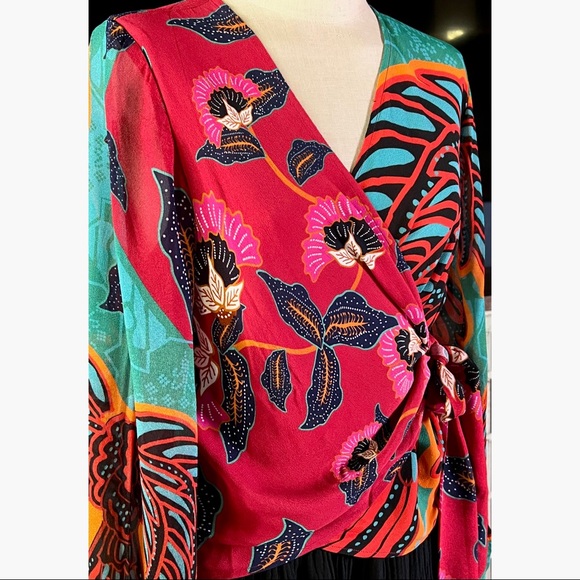 Anthropologie Conditions Apply Sleek Wrap Blouse Top SP - Picture 11 of 16